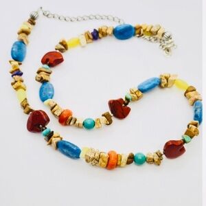 Carolyn Pollack Relios Gemstone and Bear Fettish Neclace